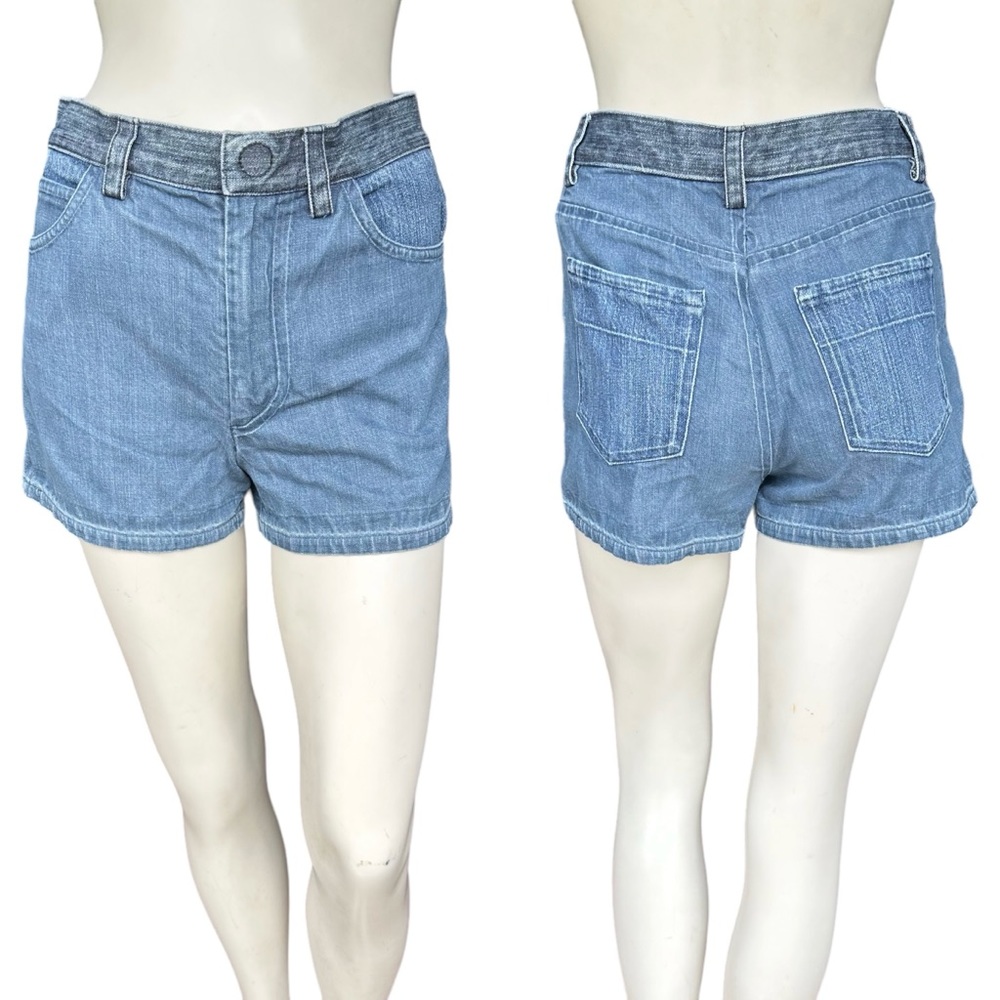 Marc Jacobs Two Tone Mod Inspired Denim High Rise Shorts Size 2